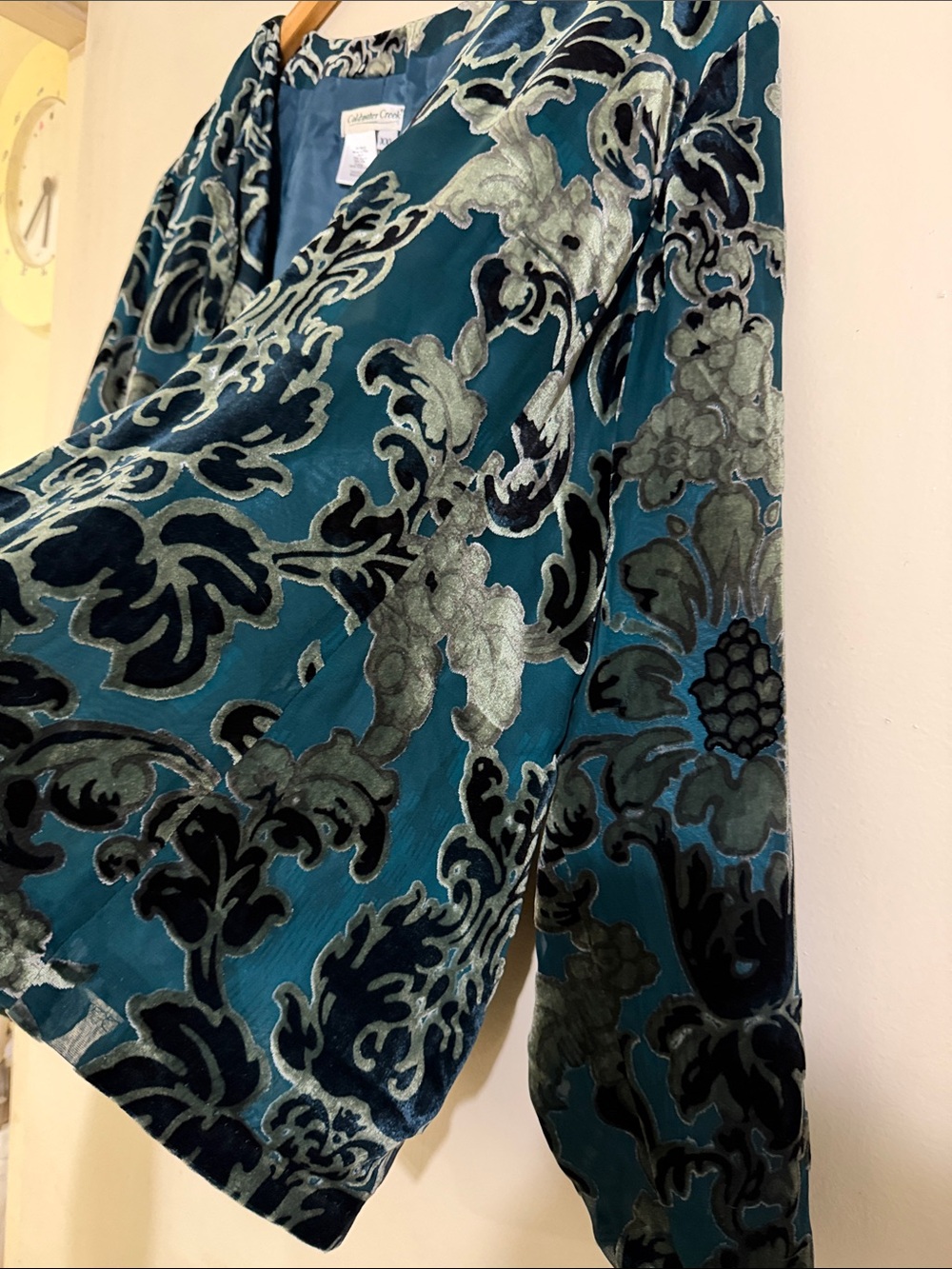 Coldwater Creek silk/velvet cardigan - Picture 2 of 5